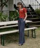 REORG Gir Wide Denim Like Pants Blue