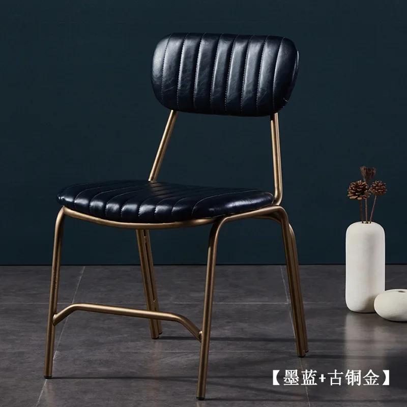 Gold LegsErgonomic Leather Dining Chairs Metal Backrest Leg Restaurant Dining Chairs Soft Patio Upholstered Sedie Dining Room