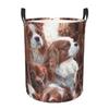 Custom Cavalier King Charles Spaniel Laundry Hamper Large Clothes Storage Basket Pet Dog Toy Bin Organizer for Boy Girl
