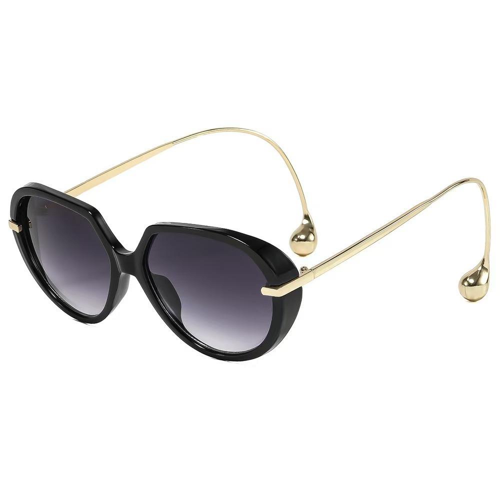 European and American fashion square round frame high-end sunglasses, male and female temperament versatile outdoor anti-ultraviolet trendy sunglasses