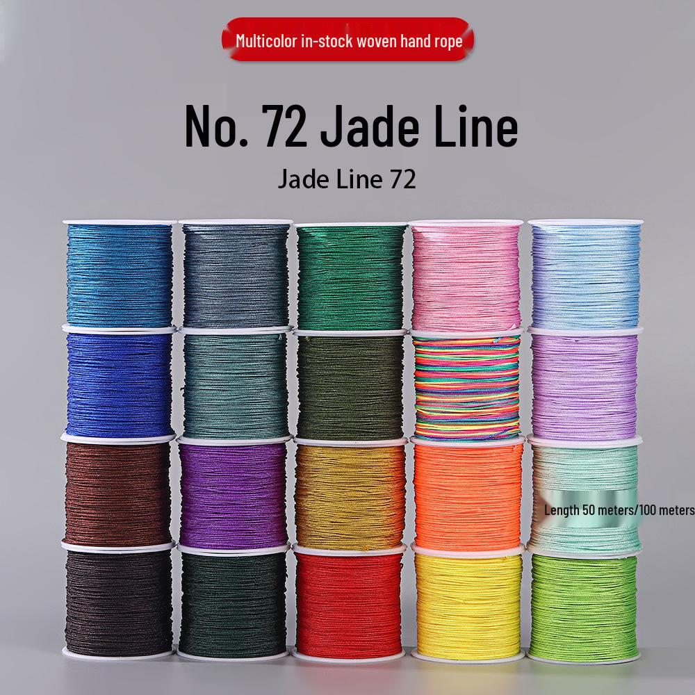 Handmade No. 72 Jade Thread - 0.8mm Wear-Resistant String for Jewelry Crafting, Hand Rope, Bracelets, DIY Necklaces, 50m