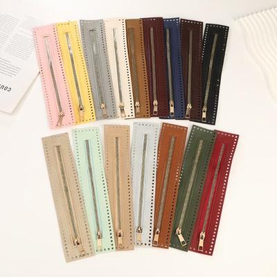 1PC 27cm Double Sided Leather Zipper Utility Handbag Leather Zipper Utility Crochet Bag Hardware Solid Zipper Sewing Accessories