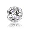 New 925 Silver Charms Colored Zircon Twelve Months Beads Pendant Bracelets Necklaces Womens DIY Jewelry Gift