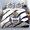 Striped Bedding with Crest Logo Bedding Duvet Cover Set Duvet Cover Pillowcases (1 * Duvet Cover 2 * Pillowcases, Without Duvet Insert)