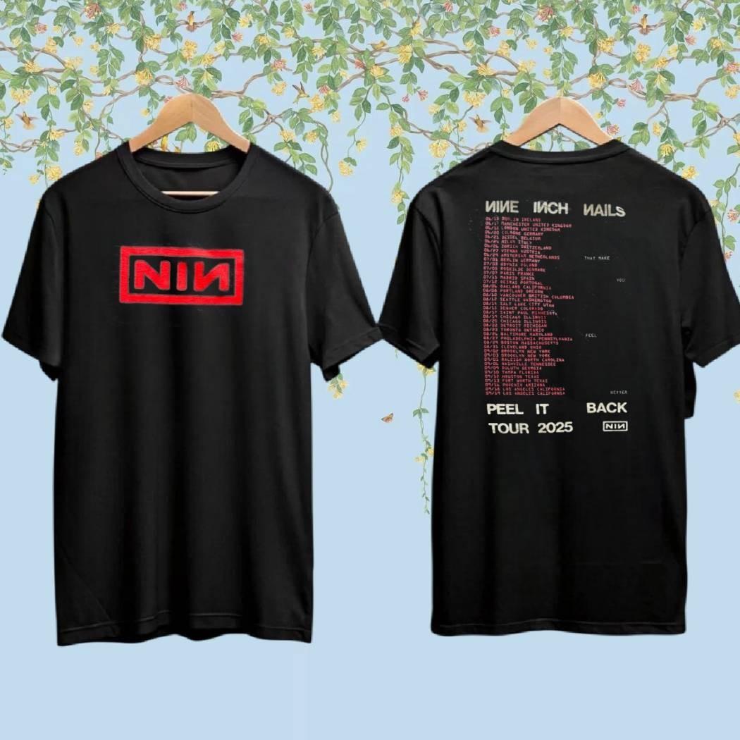 Nine Inch Nails Merch Peel It Back Tour 2026 Unisex T-shirt Reprint XXXL