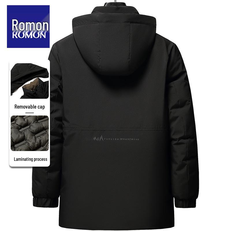Luomeng Herren Winterjacke aus dicker Baumwolle - Kälteschutz mit Graphen für Männer mittleren und höheren Alters