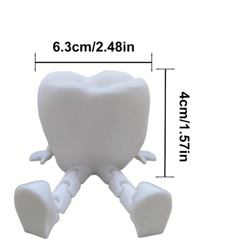 3D-gedruckte Zahnskulptur-Ornamente, Niedliche Zahn-Dekorationen mit Beinen, Lustige Schreibtisch-Zahnarzt-Dekorationen, Einzigartige Wohndekoration