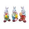 Easters Rabbit Sculpture Colorful Bunnies with Eggs Resins Figurine Statue Ornament for Home and Garden Decoration Gift