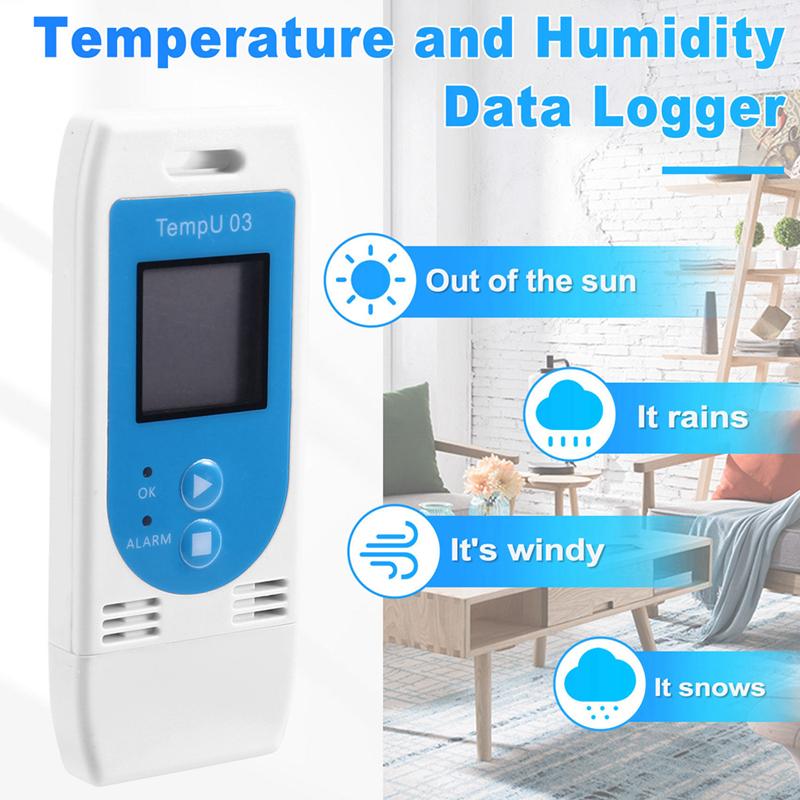 Tempu 03 USB Temp & Humidity Data Logger RH TEMP Data Logger Recorder Humiture Recording Meter With 32,000 Capacity