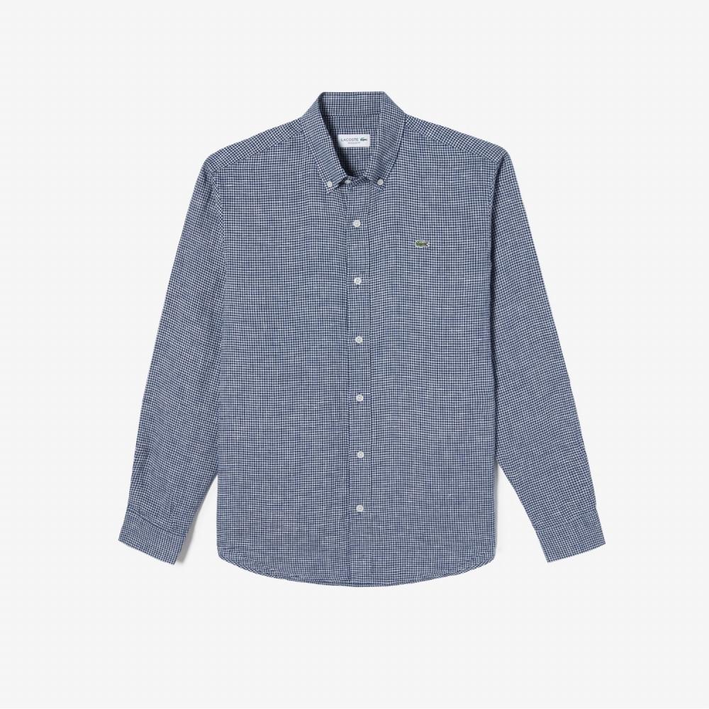 

LACOSTE Мужская льняная рубашка в клетку Gangom CH425E53G 166