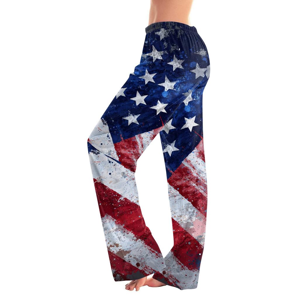Women's Casual Fashion Independence Day Printed Loose-fitting Home Pajama Pants