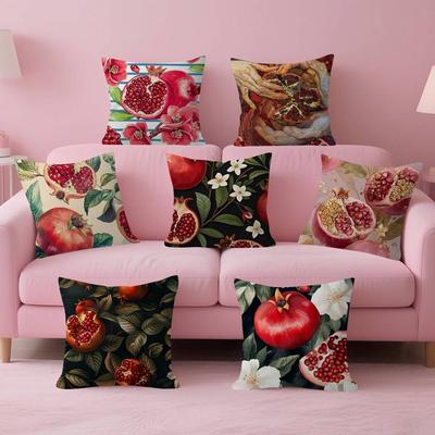 Frucht Granatapfel Malerei Kissen Geschenke Heim Büro Einrichtung Schlafzimmer Sofa Auto Kissenbezug Hülle 45x45cm