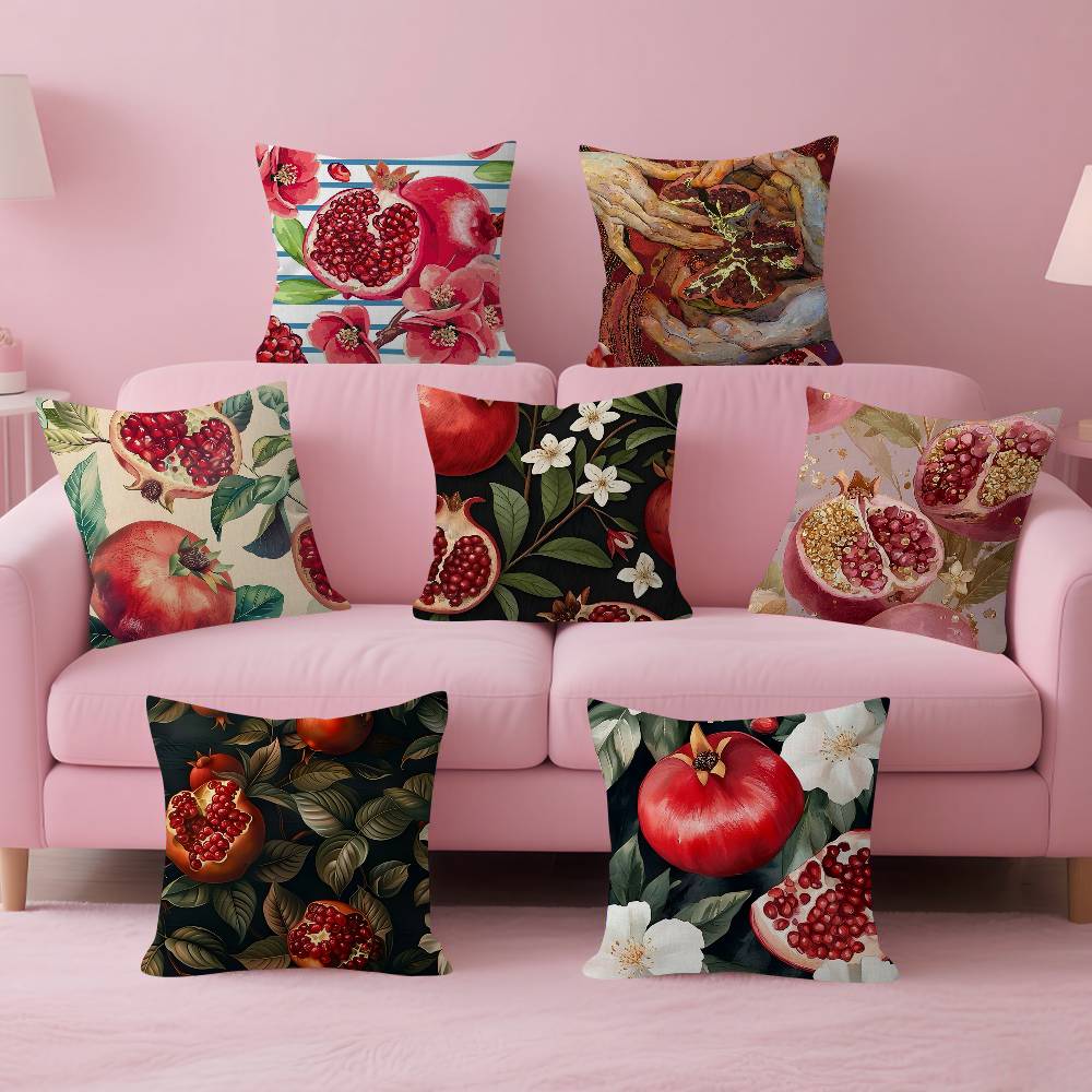 Fruit Pomegranate Painting Pillow Gifts Home Office Furnishings Bedroom Sofa Car Cushion Cover Case 45x45cm