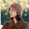 Rabbit Fur Blended Knitted Ear Protector Children Autumn and Winter Elegant Temperament Wool Cap Showing Face Small Windproof Cap