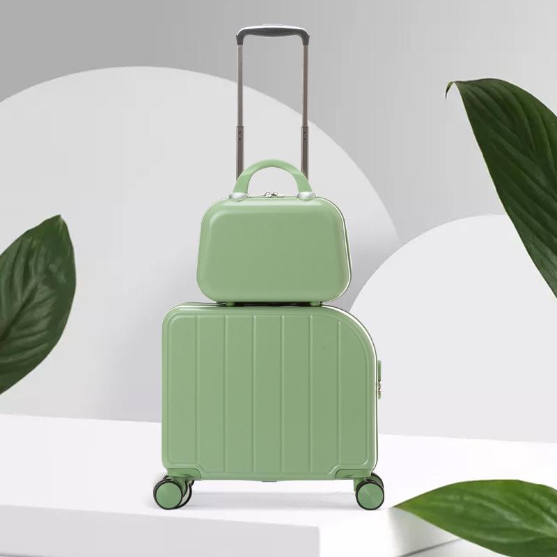 Unisex 18" Lightweight Japanese Trolley Suitcase - Compact Travel Bag for Students