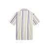 Li-Ning Striped Cotton Loose Casual Short Sleeve Shirt Men Shirts White ASHS381-1