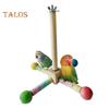 Spinning Birds Stand Perch Toy 360 Degree Rotation Wooden Exercise Wheel Parrot Perch Cage Accessories for Parakeets Budgies Lovebirds Finch Conure