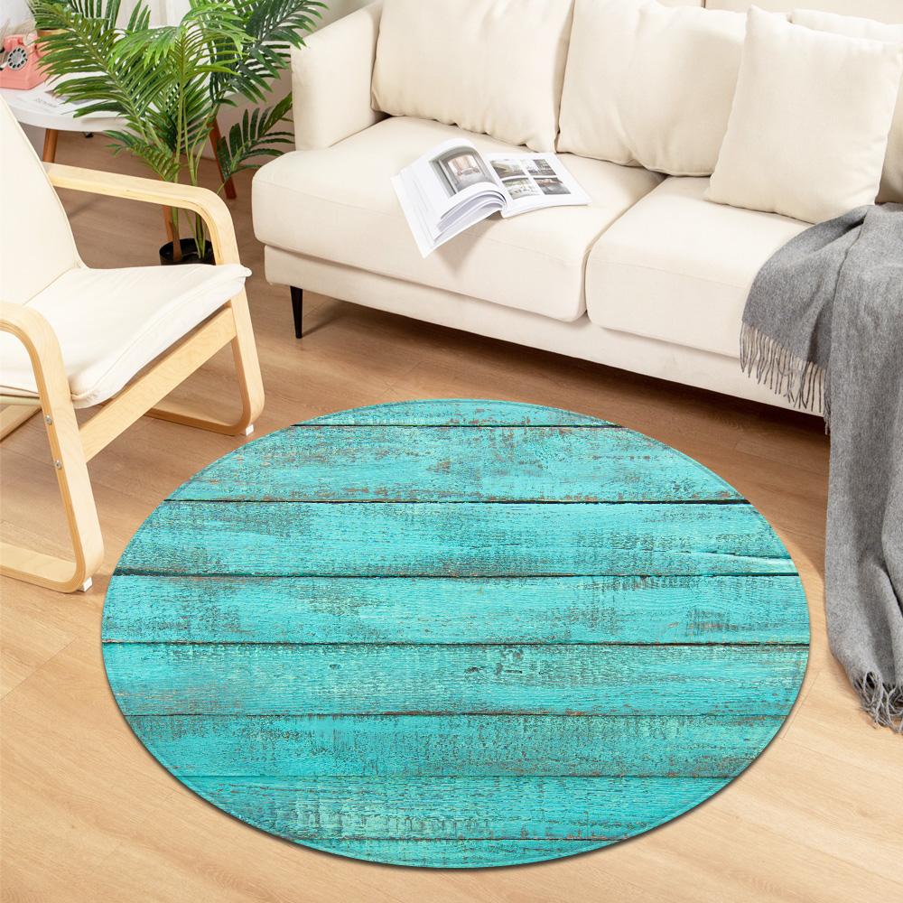 wooden pattern circular carpet home living room bedroom kitchen bathroom floor decoration anti slip carpet