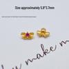 S925 Sterling Silver Ancient Gold Through Hole DIY Peace & Joy Double Ring Buckle Pendant Spacer Beads