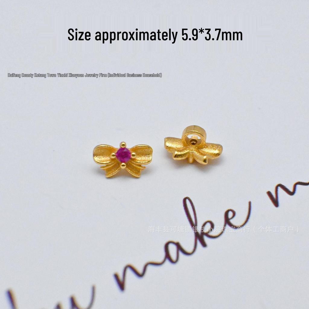 S925 Sterling Silver Ancient Gold Through Hole DIY Peace & Joy Double Ring Buckle Pendant Spacer Beads