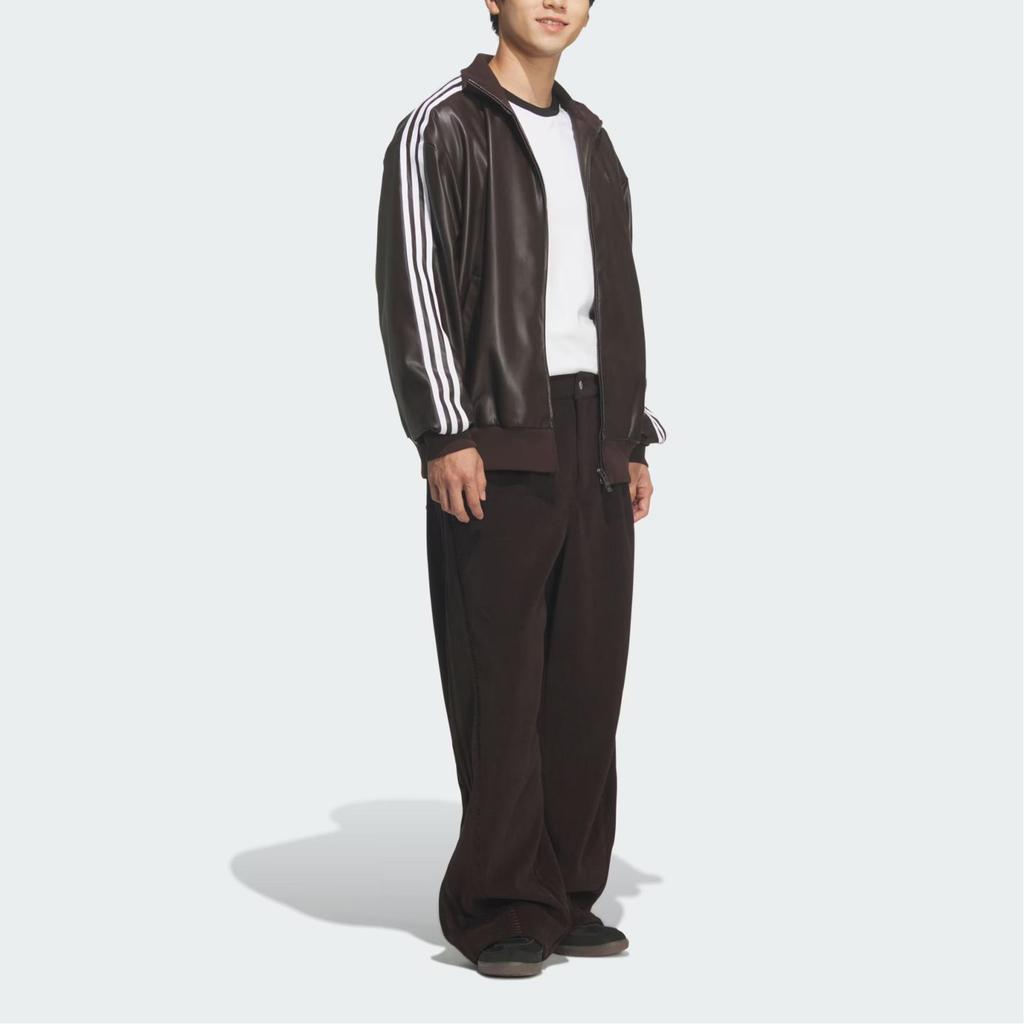 adidas Originals Faux Leather Loose Fit Jacket Unisex Black KQ5473