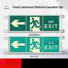 Tunnel Photoluminescent Reflective Emergency Exit Sign