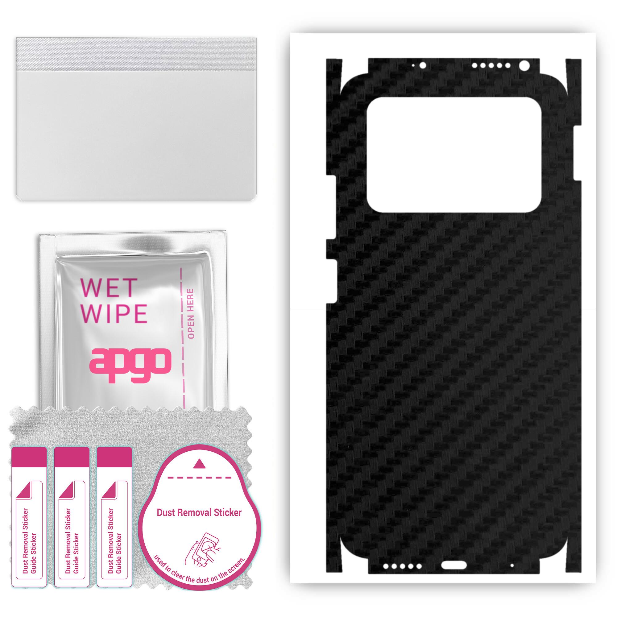 

apgo Захисна наклейка Skin для задньої та бокової сторони, сумісна з Xiaomi Poco M4 Pro, Full Wrap Film, Foil, Vinyl - Pattern Carbon Black