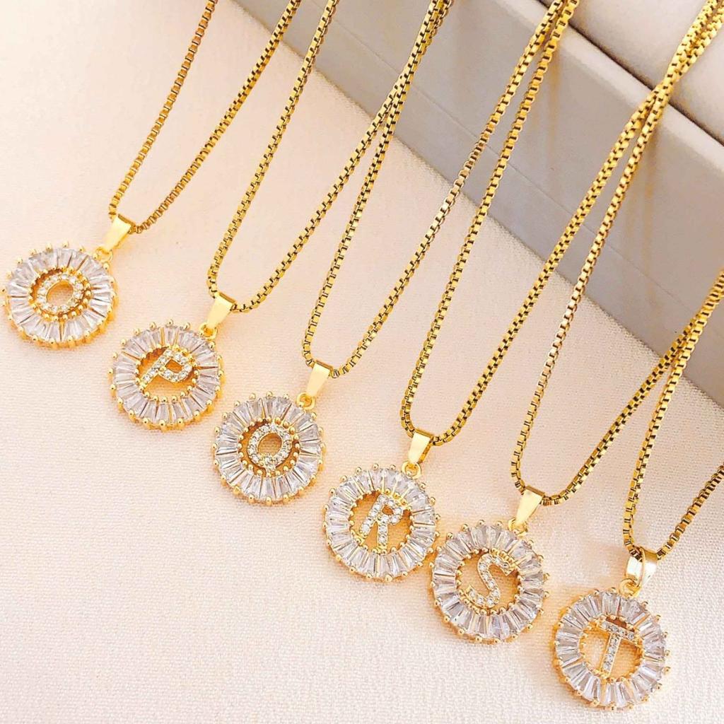 Necklace Does Not Fade, Women's Summer Square Circle Letter Necklace, Titanium Steel Necklace, Versatile High-end Clavicle Chain