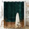 Spooky Ghost Shower Curtain Halloween Decor Gothic Horror Bathroom Set Vintage Creepy Wall Hanging Tapestry Home Decor