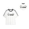 Li Ning Letter Stripe Print Loose Comfortable Casual Short Sleeve T-Shirt Unisex Tops White AHSU657-1(TEAM702-3.4.3)