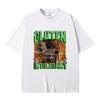 Gluten In Tolerant Cat Funny Meme Print T-shirt Male Fashion Oversized Streetwear Men Women Casual Cozy Pure Short Sleeve Y2K