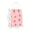 6pcs Pink Strawberry Pattern Tote Bag Girls Party Paper Gift Packaging Bag Strawberry Birthday Party Supplies Kids Favors Bag