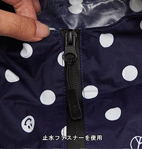 KiU Heavy Rain Poncho for Cycling, Water-Repellent and Waterproof, with Storage Bag, Men's and Women's, Splash Black, K64-135