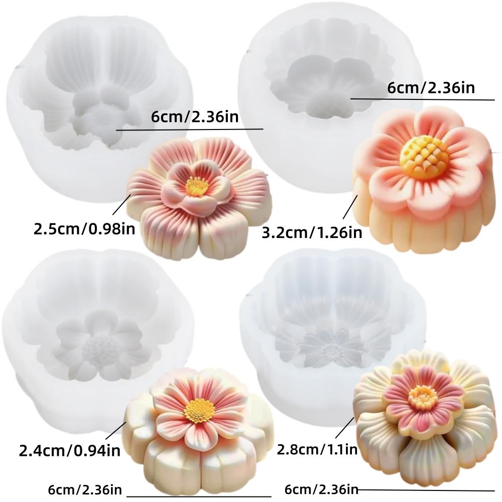DIY Peach Blossom Candle Silicone Mold Peach Blossom Soap Silicone Mold Flower Gypsum Resin Silicone Mold Christmas Gift