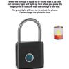 1 Set Waterproof Door Lock Keyless Usb Charging Fingerprint Lock Smart Padlock 0.5Sec Unlock Portable Anti-Theft Padlock