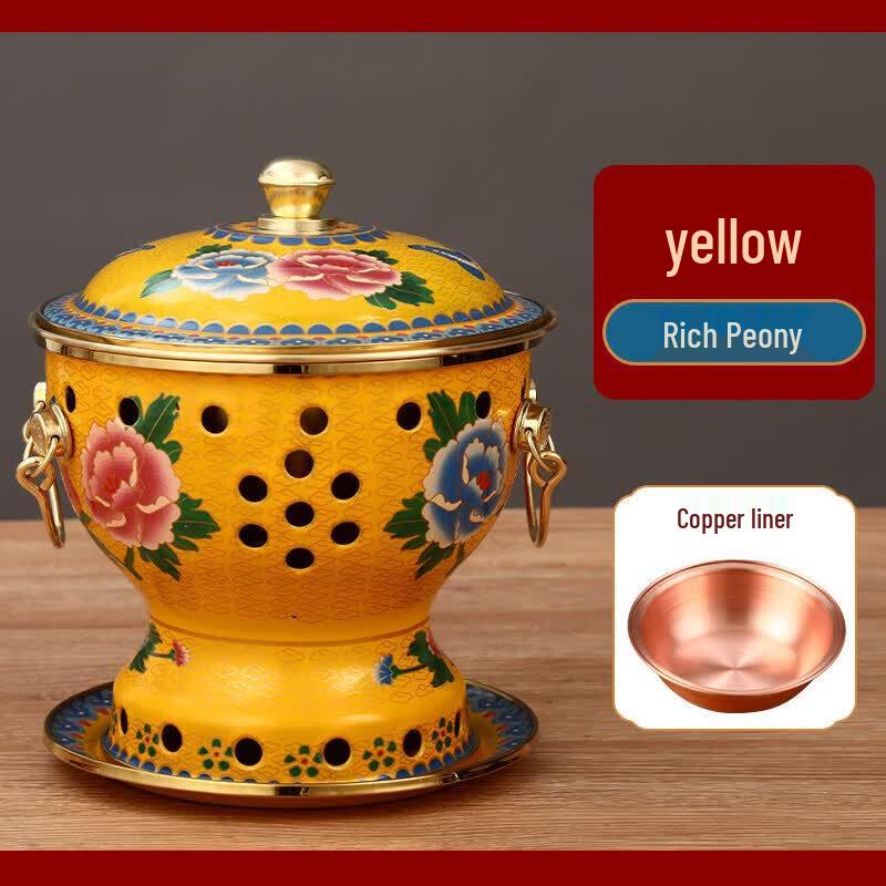 Qiwai Pure Copper Enamel Personal Hot Pot with Alcohol Stove