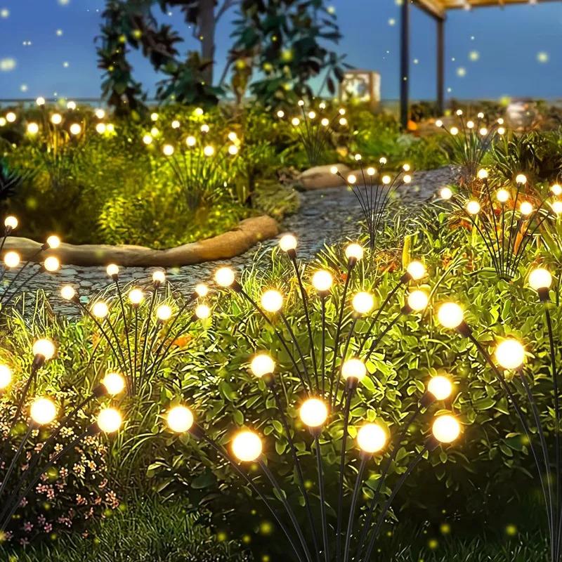 6/8/10 LED Luci da giardino ad energia solare Luci lucciola Luci oscillanti vibranti impermeabili per esterni per la decorazione del percorso del patio