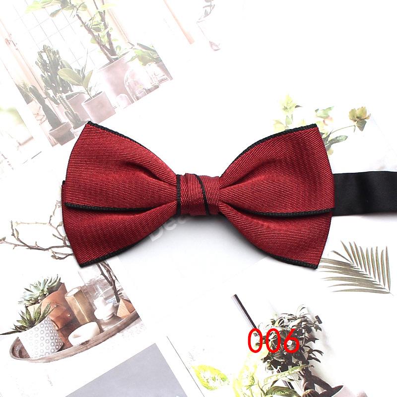 Dress Double Men'S Bow Tie Solid Color British Business Bow Tie Wedding Best Man Wedding Shirt Bow Tie