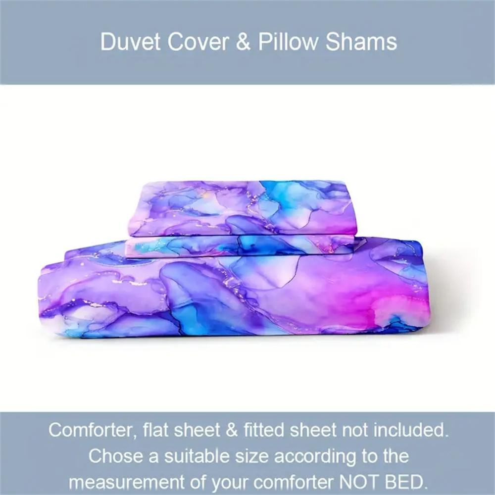 Luxury 3-Piece Duvet Cover Set - Soft Colorful Bedding Set Ensemble - Hypoallergenic Comfort For Master & Guest Bedrooms