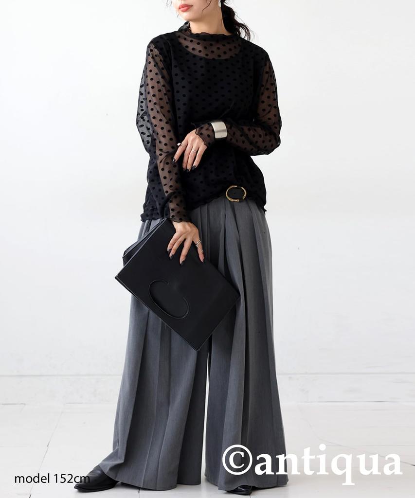 Antiqua Sheer Long Free Size Dot Women's Top, Sleeve, Patterned, PA-03612, 04,