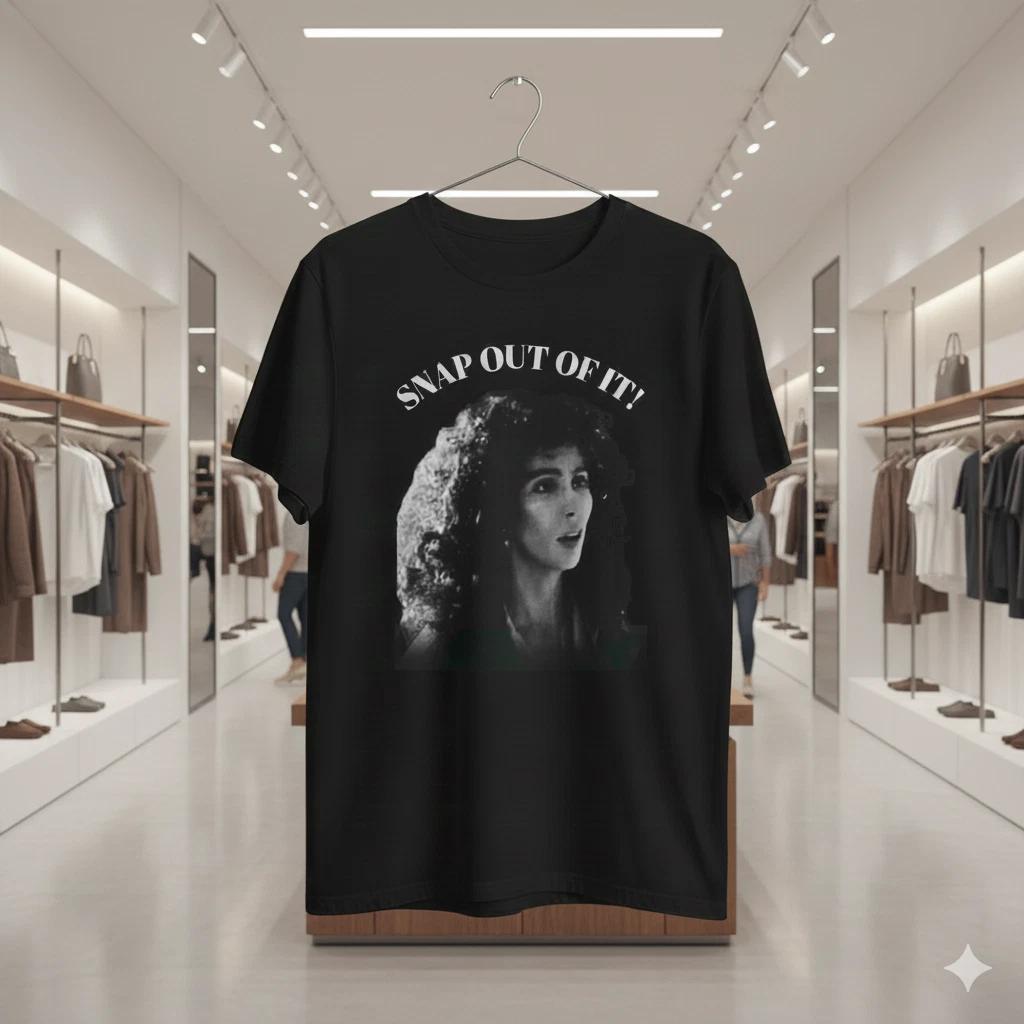 Snap Out Of It Cher Moonstruck Quote T-Shirt Black Vintage Movie Tee - T879 M