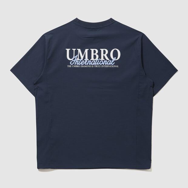 UMBRO Seersucker Short Sleeve Piste Navy (Uq223Cwt64)
