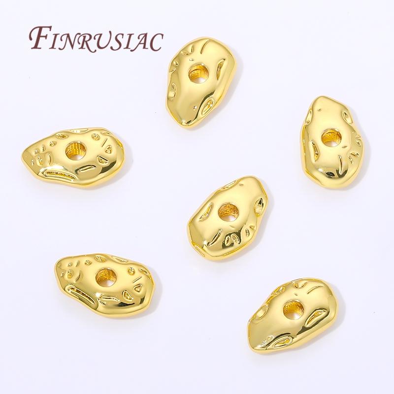 9.4x6mm 18K Gold Plated Irregular Spacer Beads For Jewelry,Metal Separator Beads DIY Bracelets&Necklaces Making Accessories