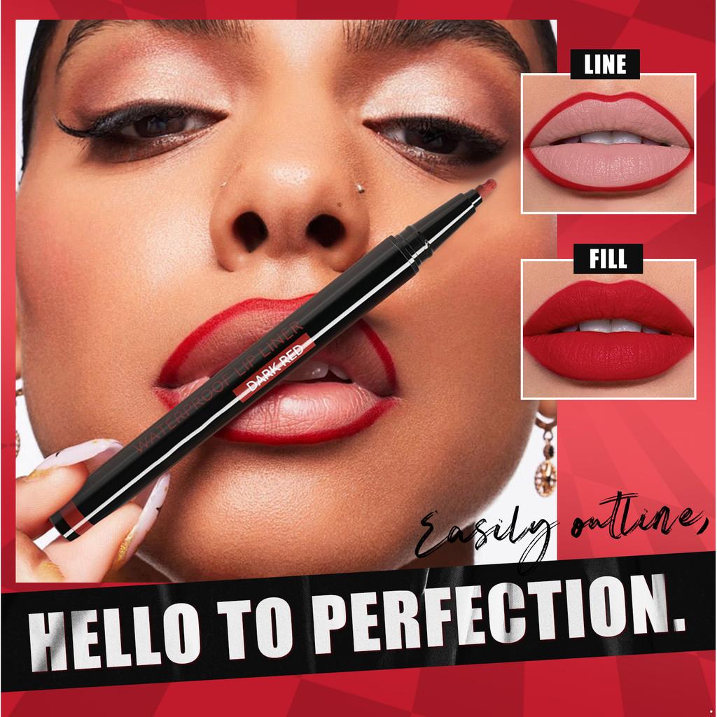 Matte Lip Liner, Water Resistant & Smudge-proof, Pigmented Color for Daily Casual, Office, or Party Use