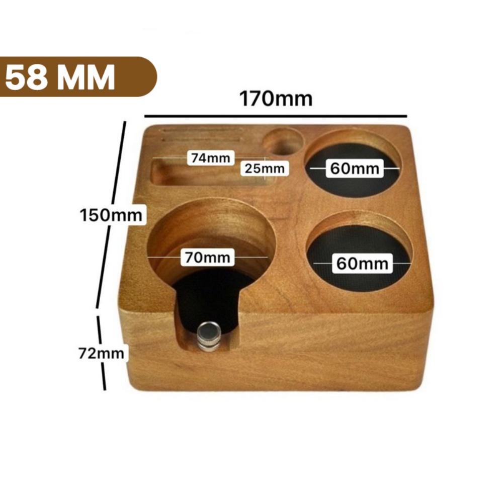 Coffee Portafilter Holder 51mm 54mm 58mm Wooden Coffee Tamper Stand Espresso Coffee Maker Support Base Tools Barista Accessory