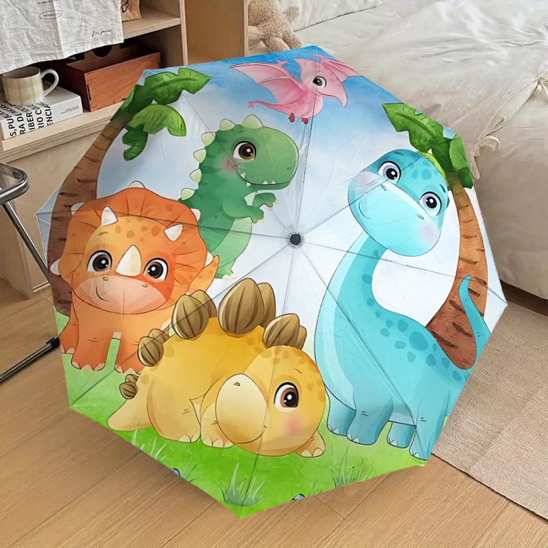 1PC Dinosaur Jungle Umbrella-8-Rib Reinforced, Automatic Open, Lightweight & Durable, Cute Fashion Accessory for Outdoor, Beach or Casual Use, Beach U