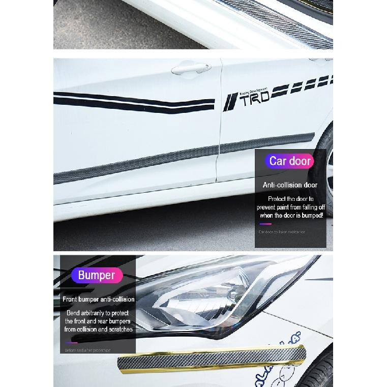 Car Stickers Motorcar Door Sill Protector Automobile Anti Scratch Fiber Tape Cycle Rubber Strip Vehivle Protection Bumper