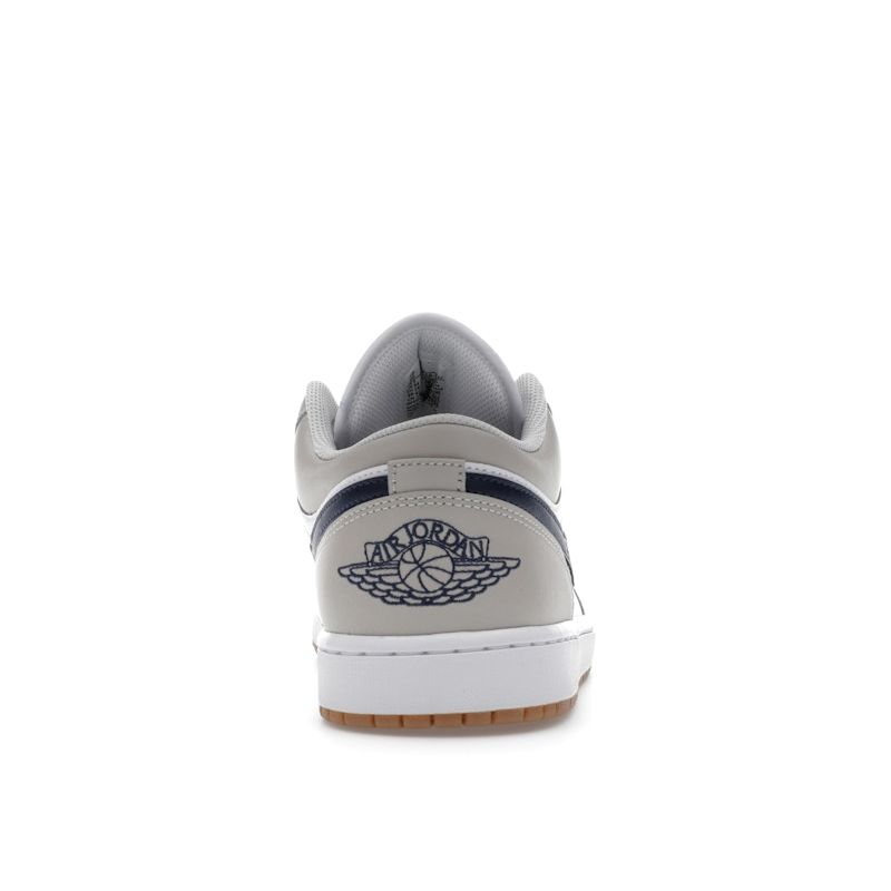 Air Jordan 1 Low Georgetown Herre Sneakers Hvit Nøytral-Grå Gummi-Medium-Brun 553558-146