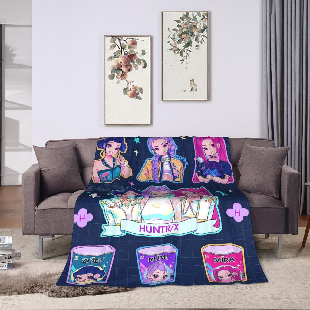 KPop Demon Hunters Super Soft Blanket  Students Plush Throw Blanket Graphic Living Room Flannel Bedspread Sofa Bed Cover