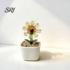Small Desktop Ornament Mini Glass Planter Ornaments Exquisite Craftsmanship Bright Colorful Handmade Office Desk Decoration Texture for Bedroom Living